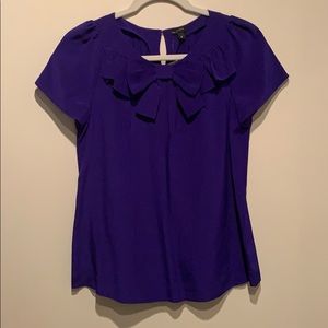 J Crew silk blouse with bow and ruffle neckline